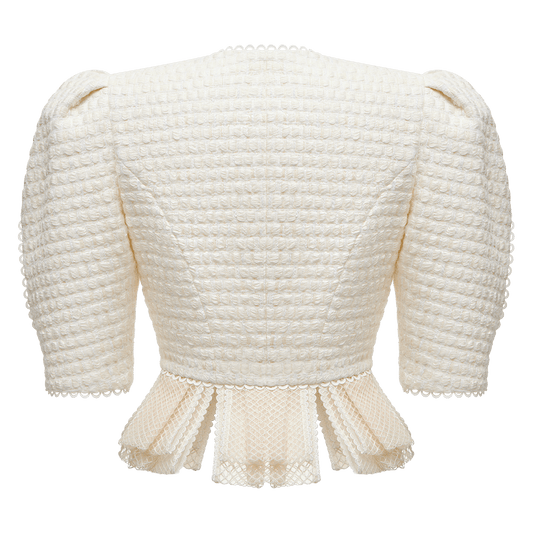 Bouclé jacket with basque