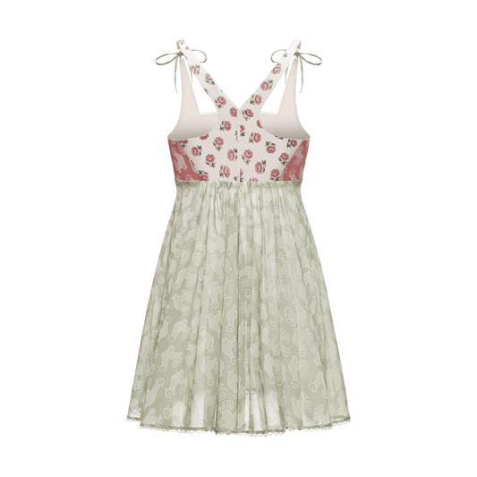 Cotton dress in signature floral and animal prints