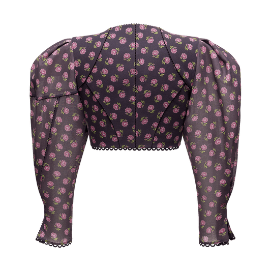 Cotton blouse with a signature floral print