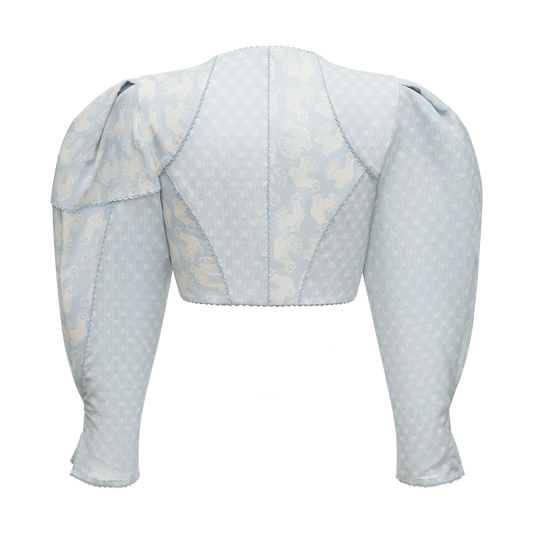 Cotton blouse with a signature floral and animal prints