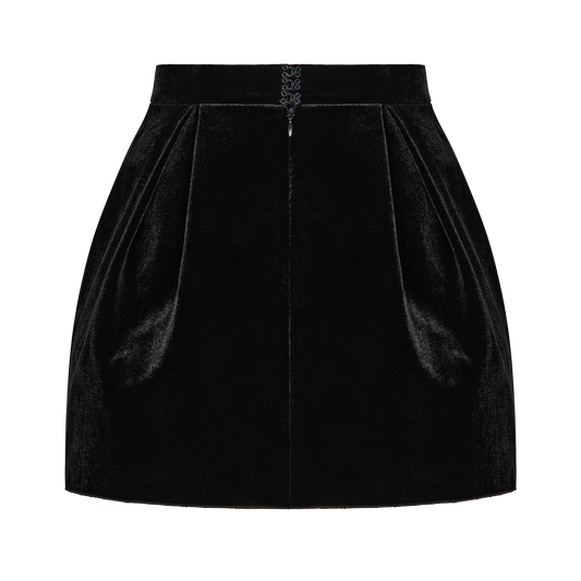 A-line skort in soft velvet
