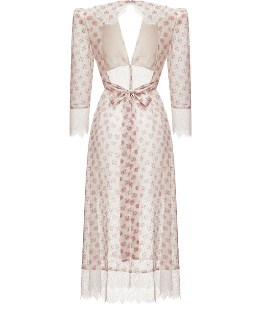 Silk dress with signature floral print