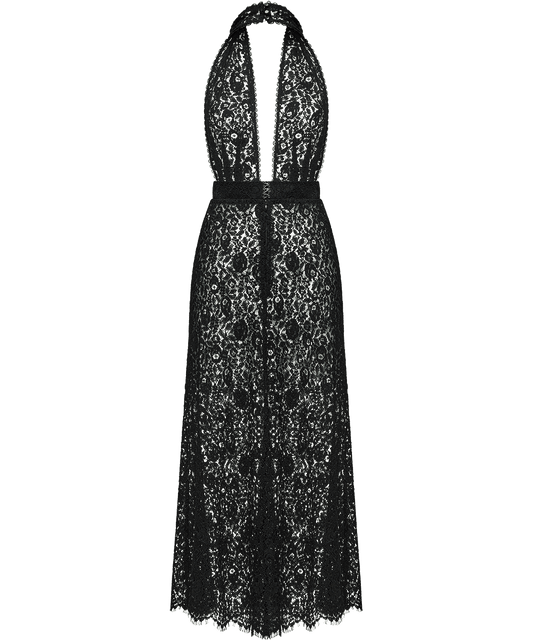 Open-back lace midi dress