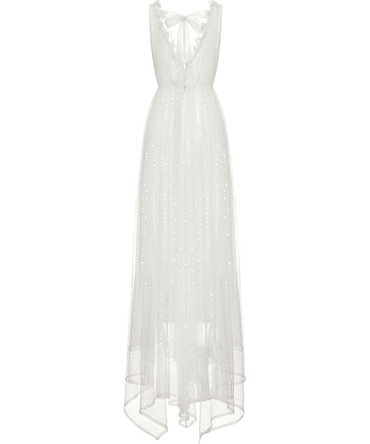 Maxi dress embroidered with sequins