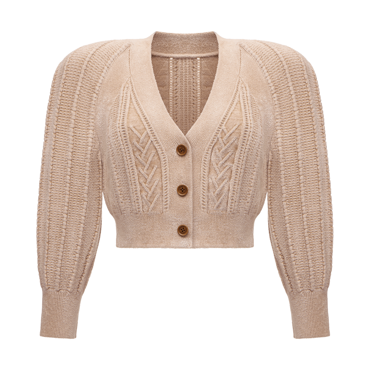 Cardigan with voluminous shoulders