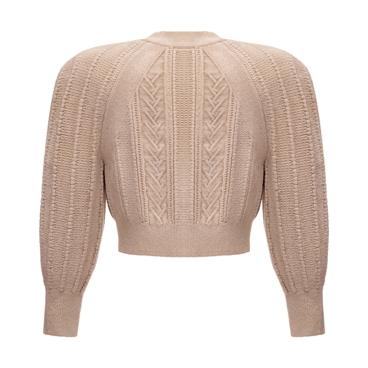 Cardigan with voluminous shoulders