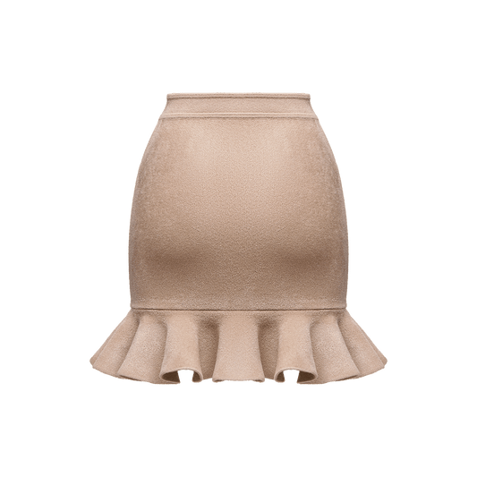 Mini skirt with voluminous flounces