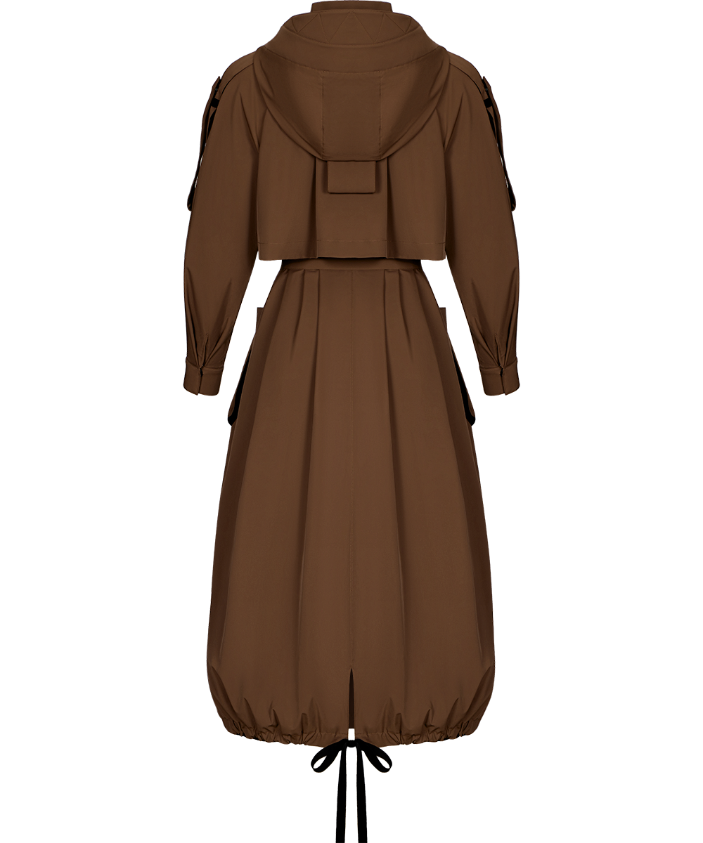 Trench coat with a hood