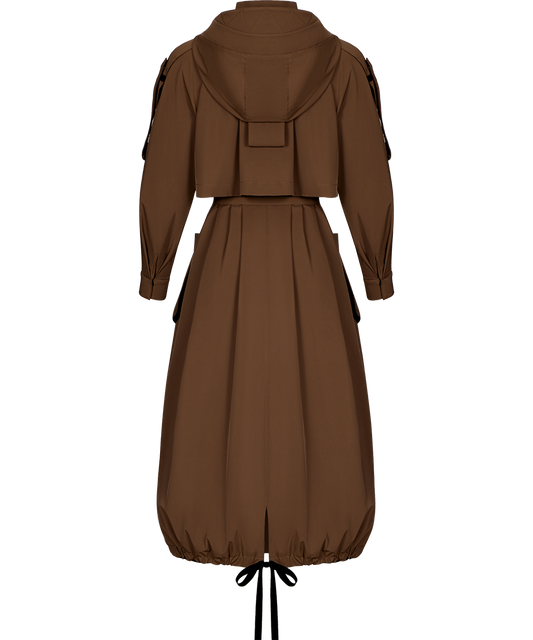 Trench coat with a hood