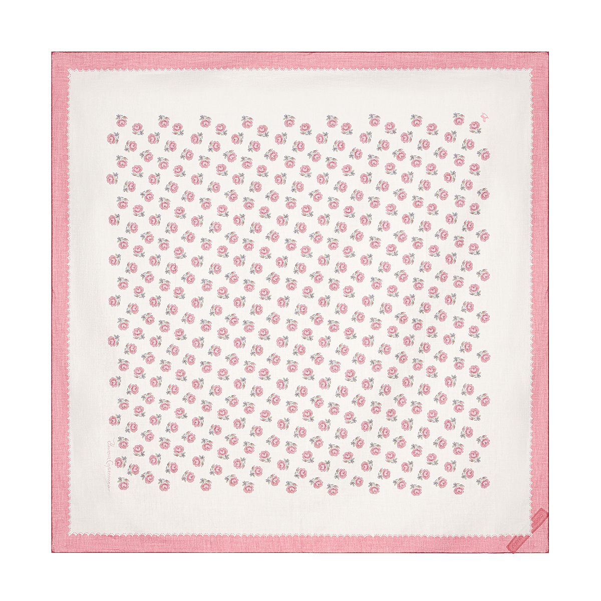 Cotton scarf with signature floral print