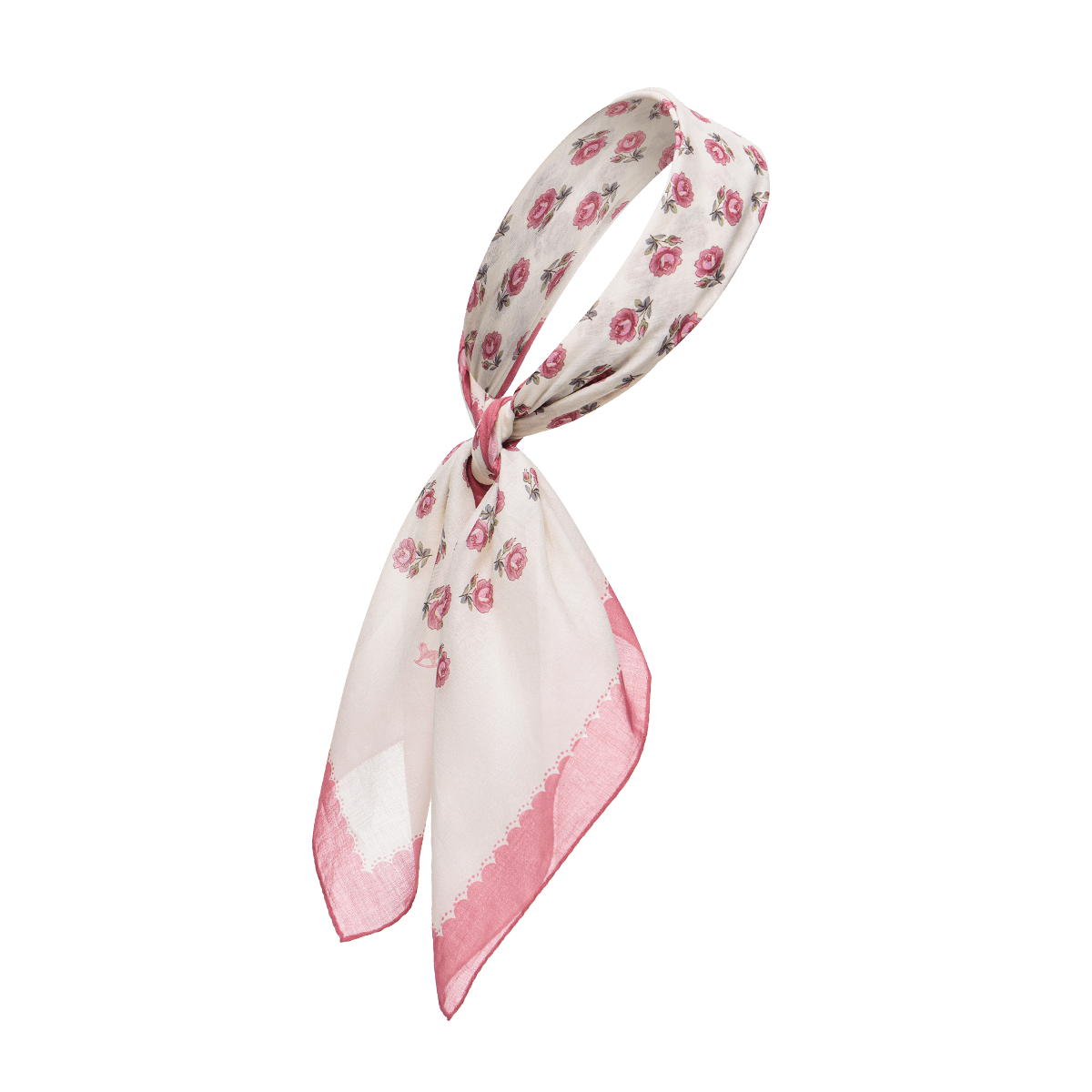 Cotton scarf with signature floral print