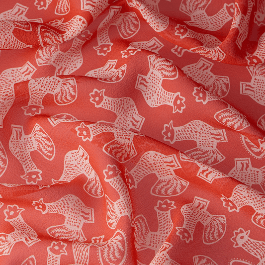 Silk scarf with signature animal print