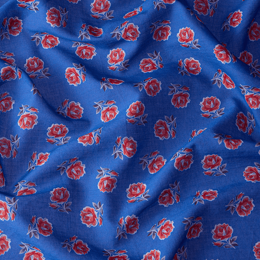 Cotton scarf with signature floral print