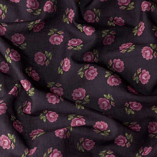 Cotton scarf with signature floral print