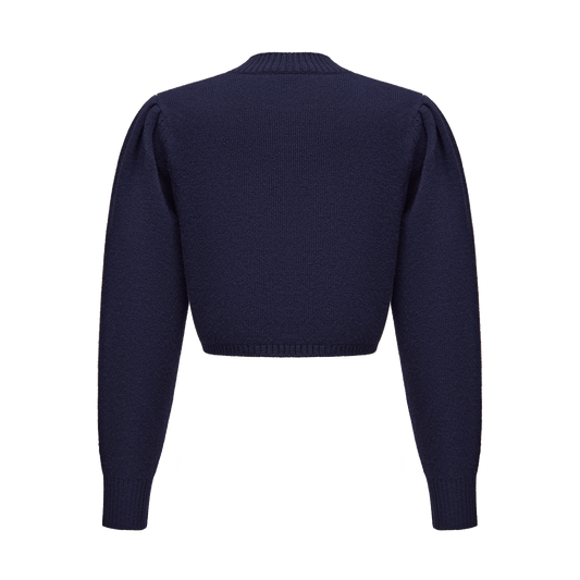 Cropped cashmere jumper with a signature symbol