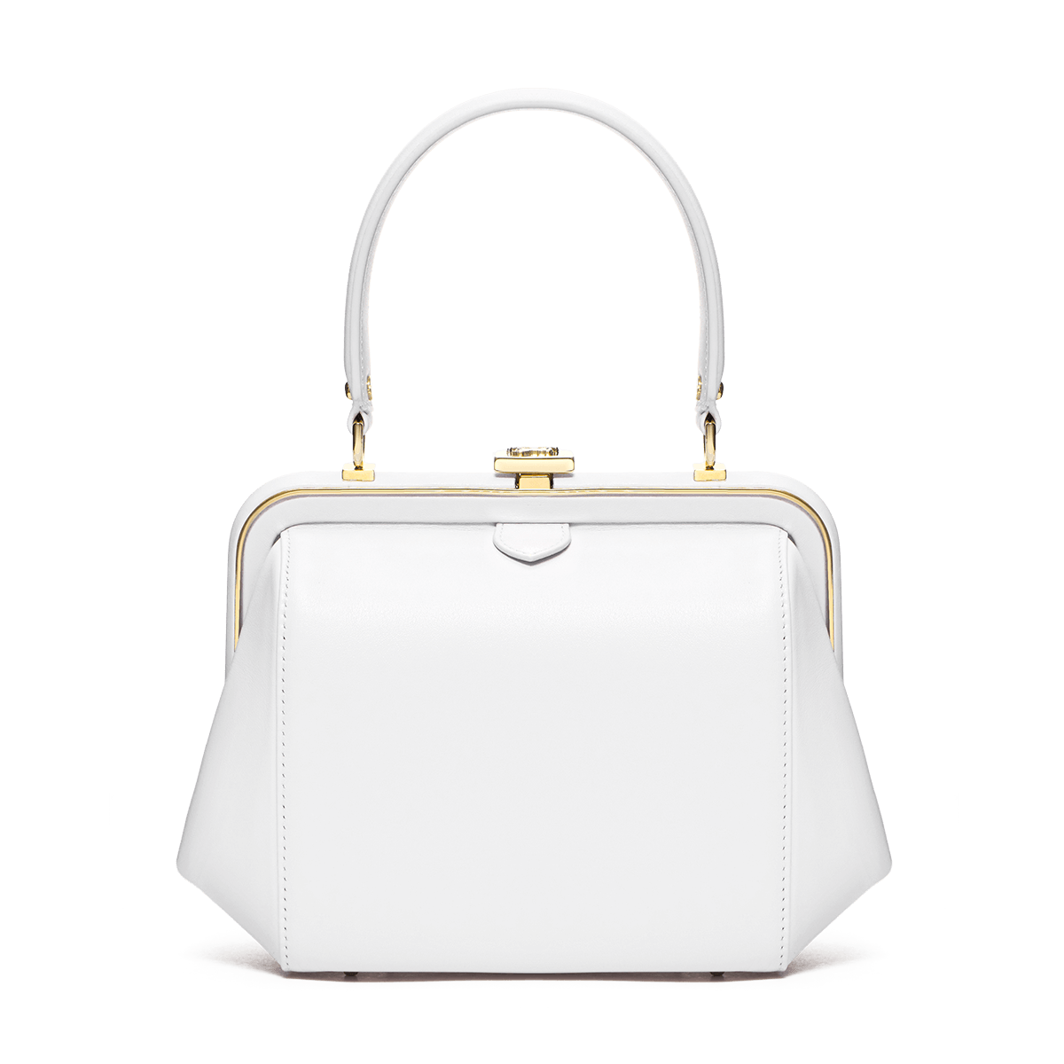 Leather bag with top handle