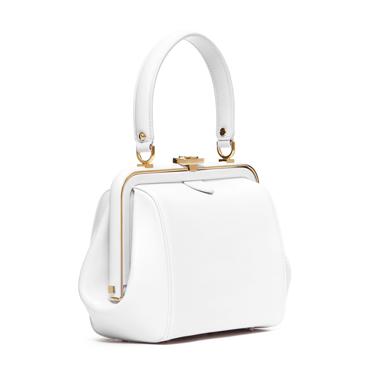 Leather bag with top handle