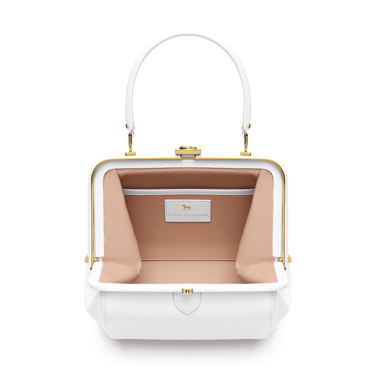 Leather bag with top handle