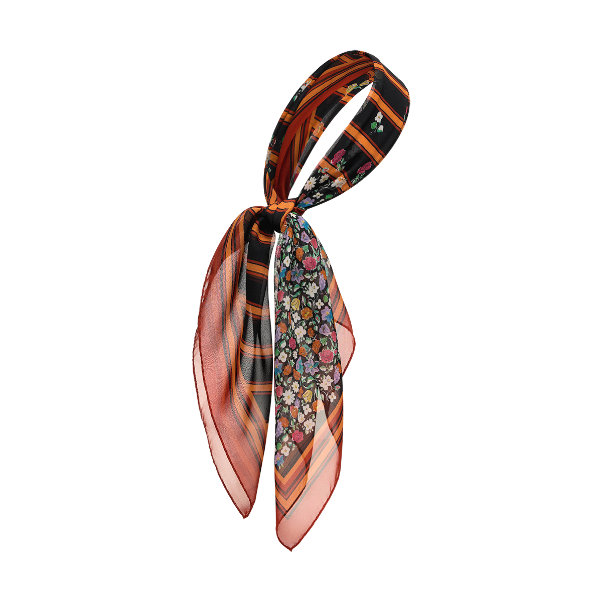 Silk scarf with signature floral print