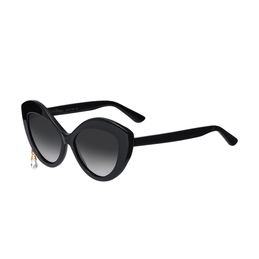 Cat-eye sunglasses with a crystal charm