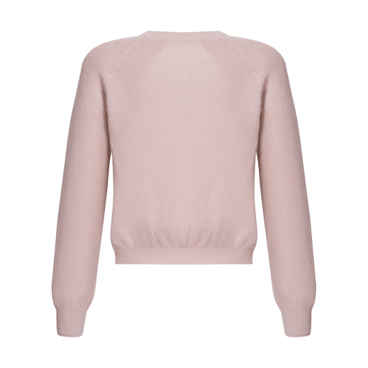 Silk-cashmere sweater with hand-embroidered signature chevron