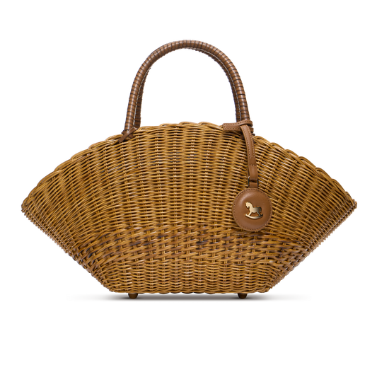 Basket bag with signature print lining and a charm