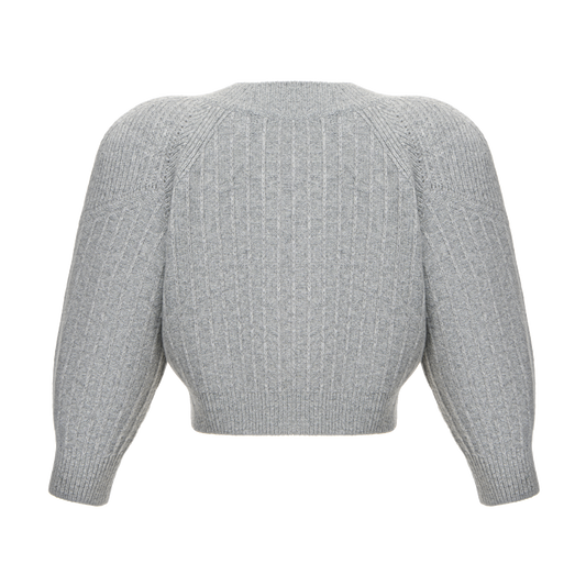 Wool and cashmere cardigan with signature lace chevron