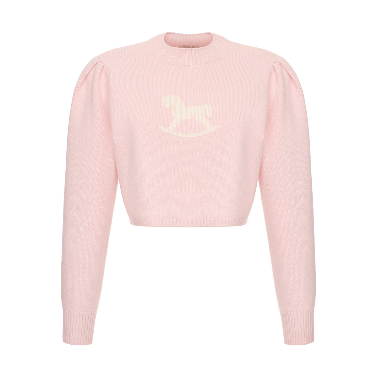 Cropped cashmere jumper with a signature symbol