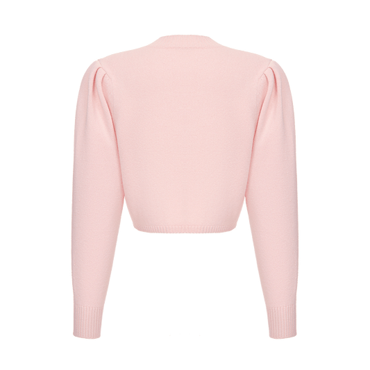 Cropped cashmere jumper with a signature symbol