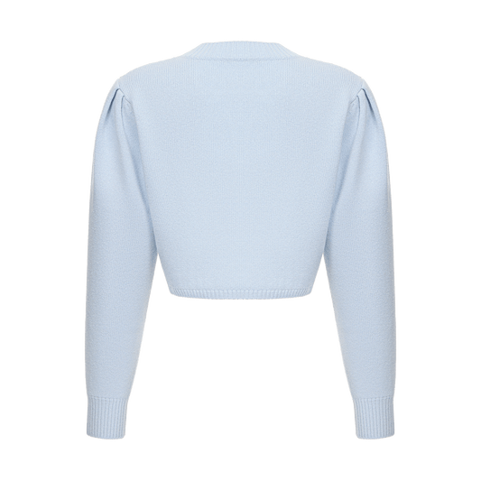 Cropped cashmere jumper with a signature symbol