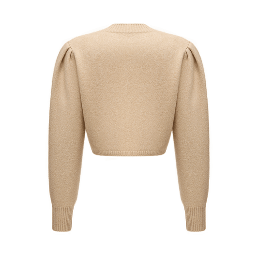 Cropped cashmere jumper with a signature symbol