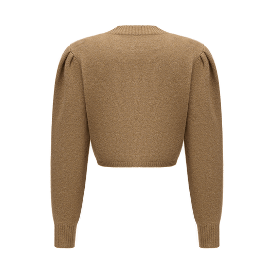 Cropped cashmere jumper with a signature symbol