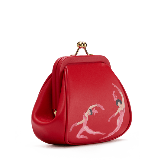 Leather mini bag with a signature print