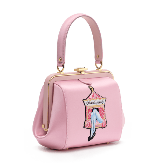 "Ira" satin and leather bag