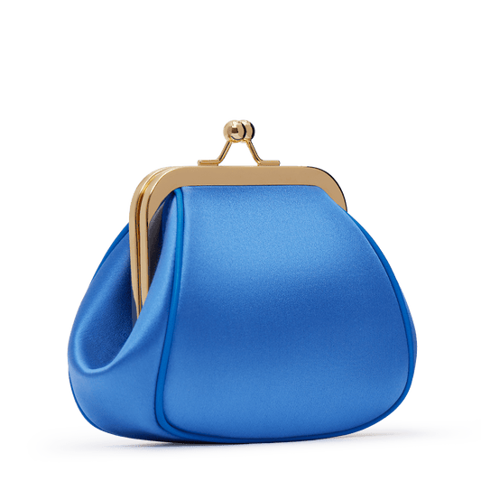 Silk satin and leather mini bag