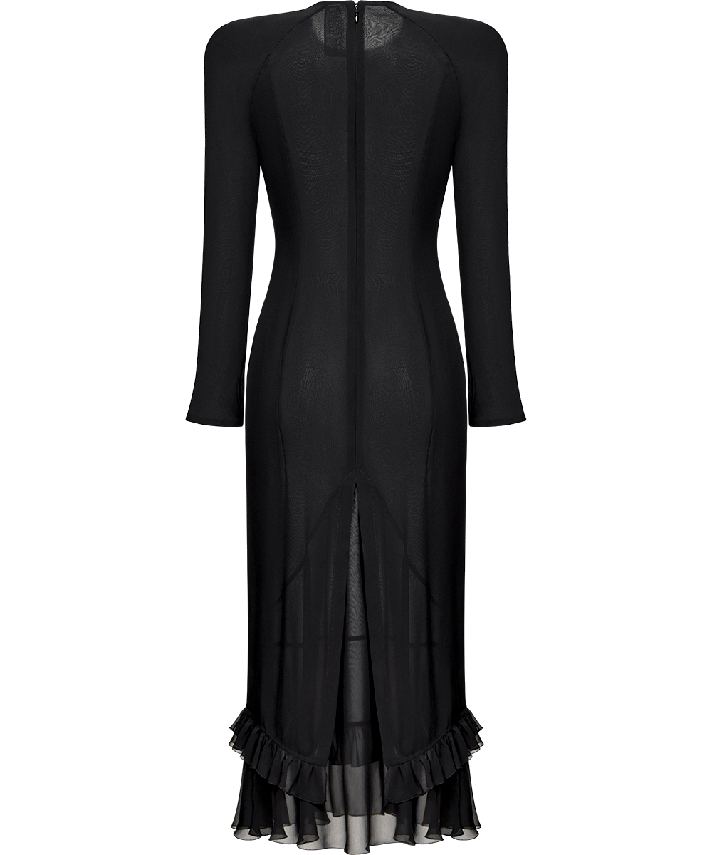 Silk chiffon midi dress