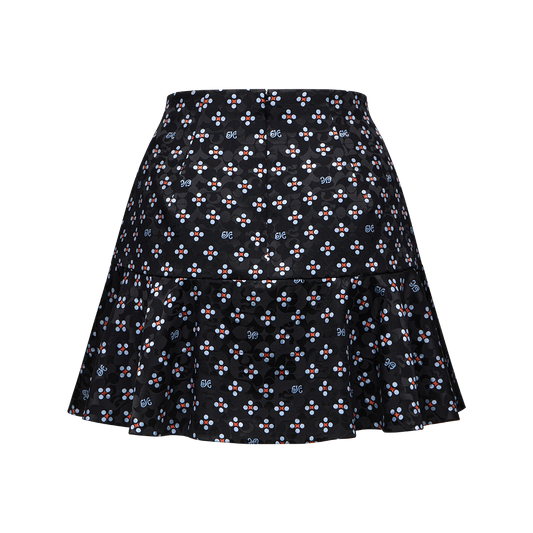Mini skirt made of silk with a signature print
