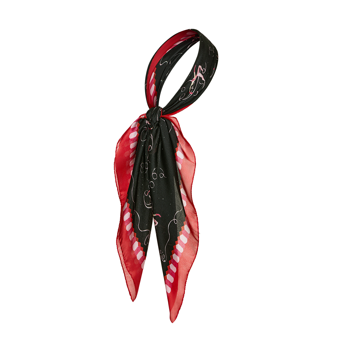 Silk scarf with a signature print