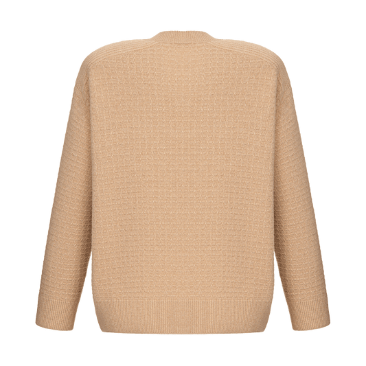 Cashmere cardigan with signature lace chevron