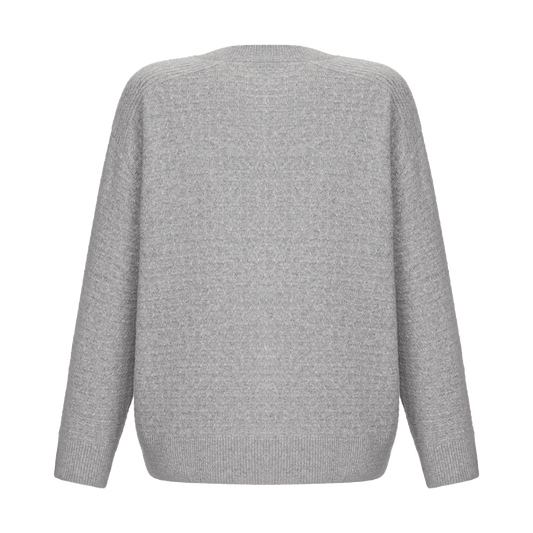 Cashmere cardigan with signature lace chevron