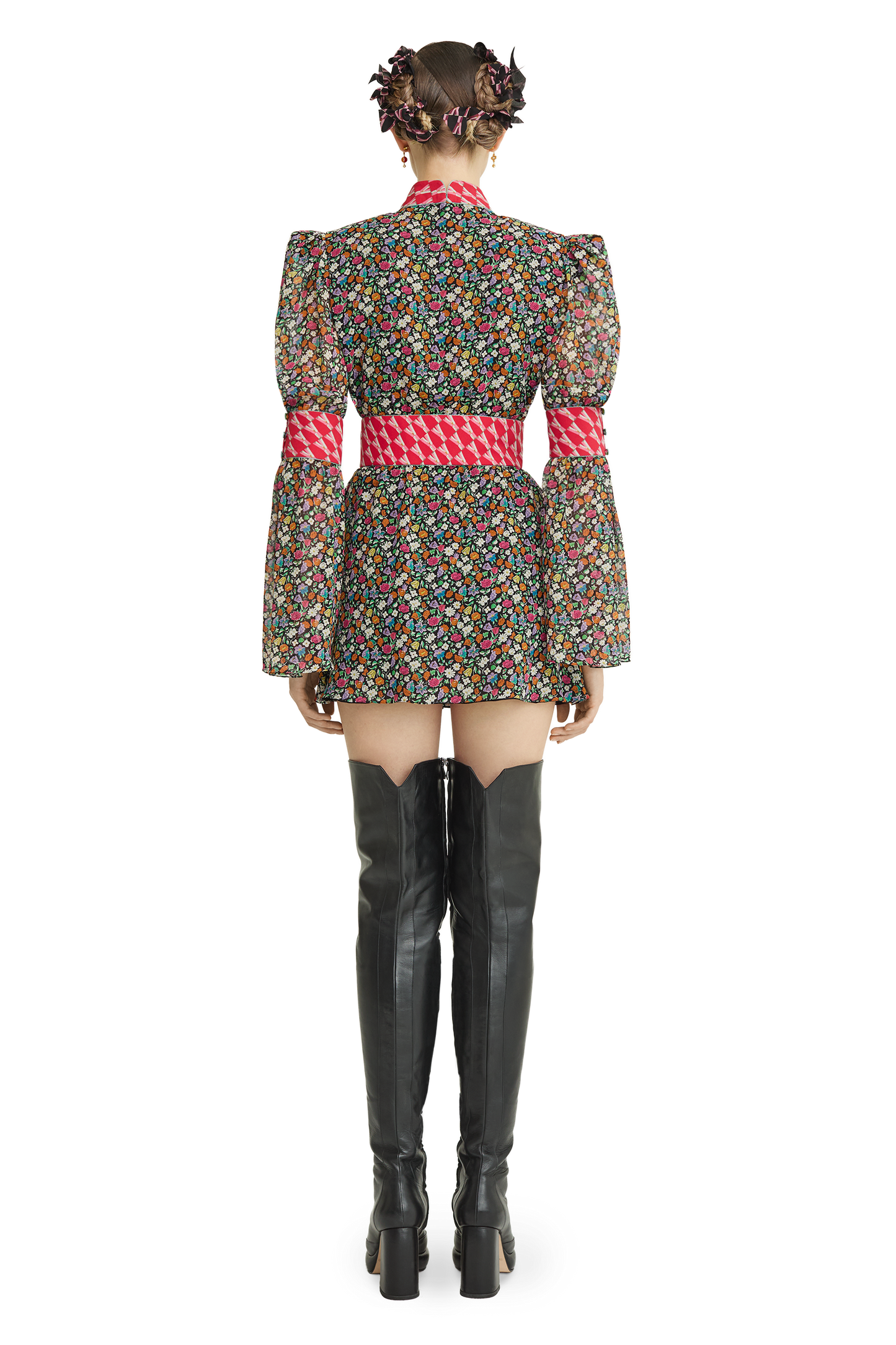 Silk chiffon dress with a signature print