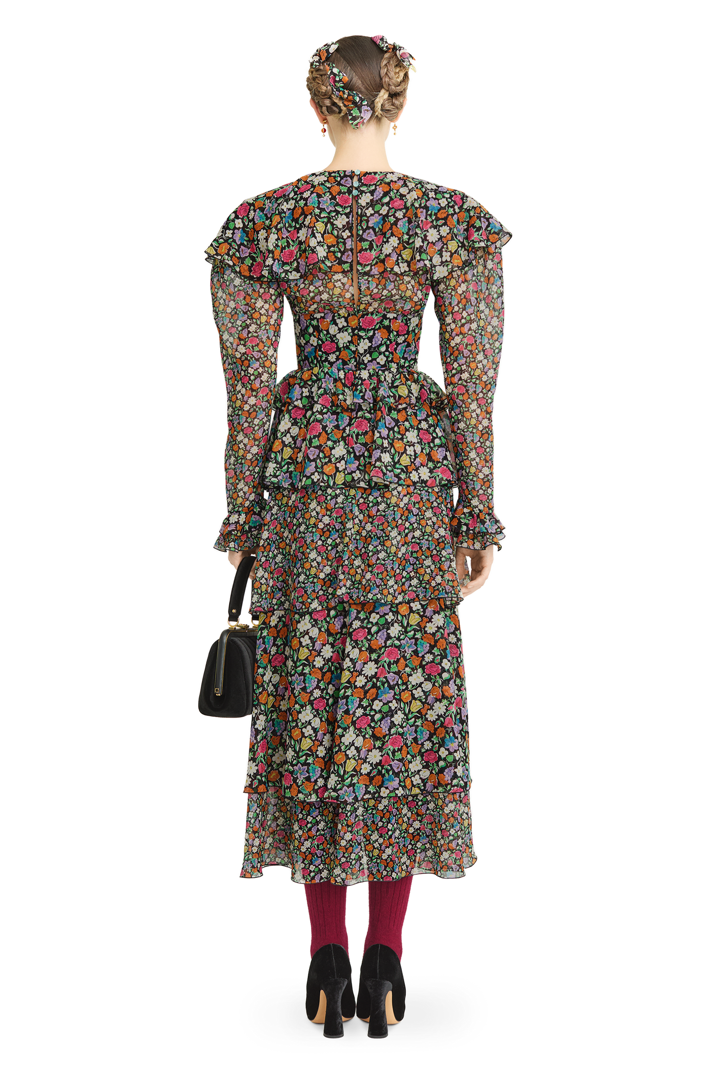 Silk chiffon dress with a signature print