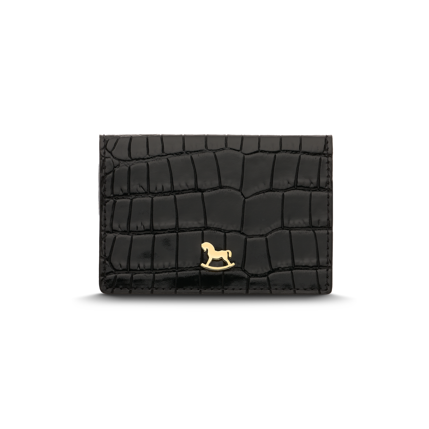 Leather cardholder with iconic rocking horse