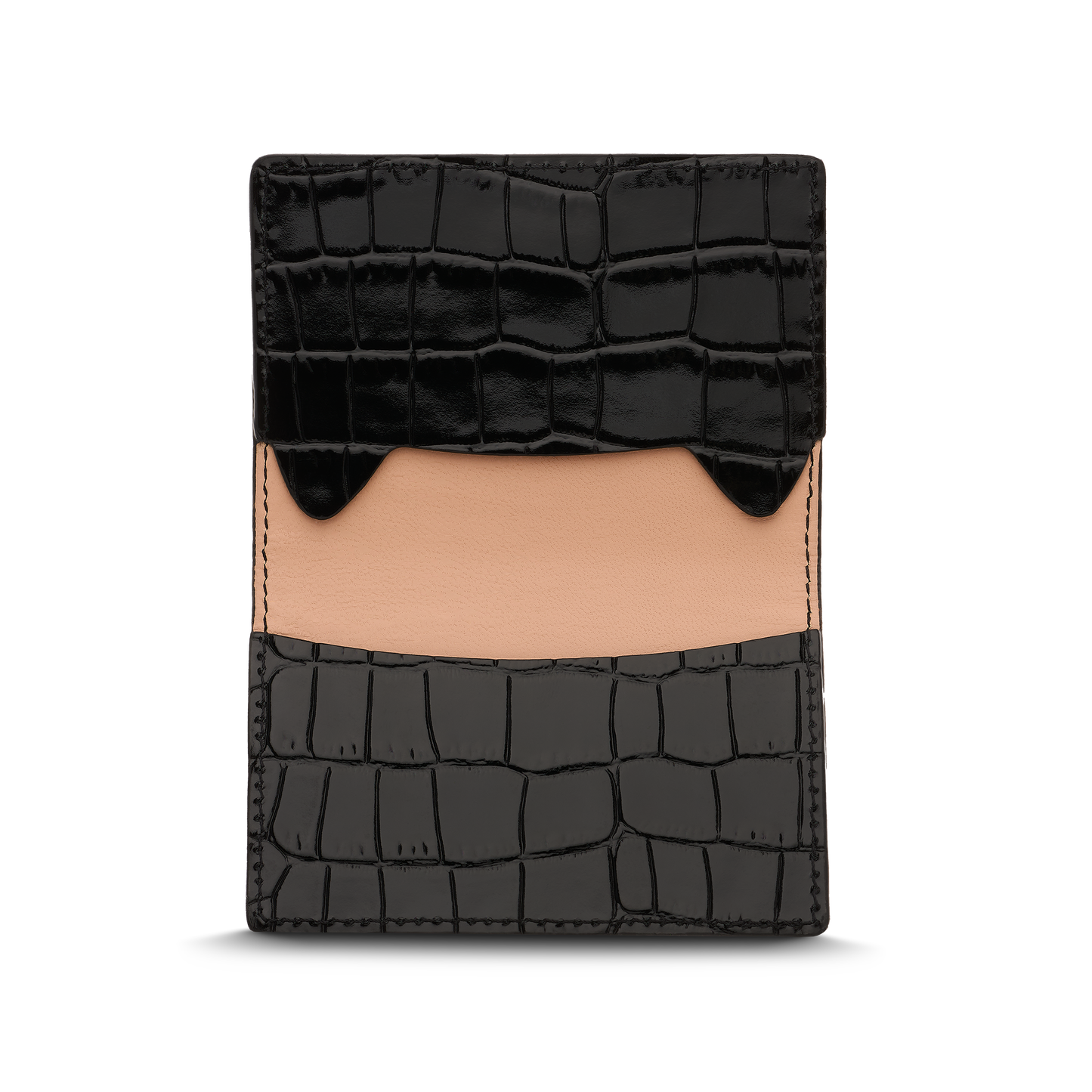 Leather cardholder with iconic rocking horse
