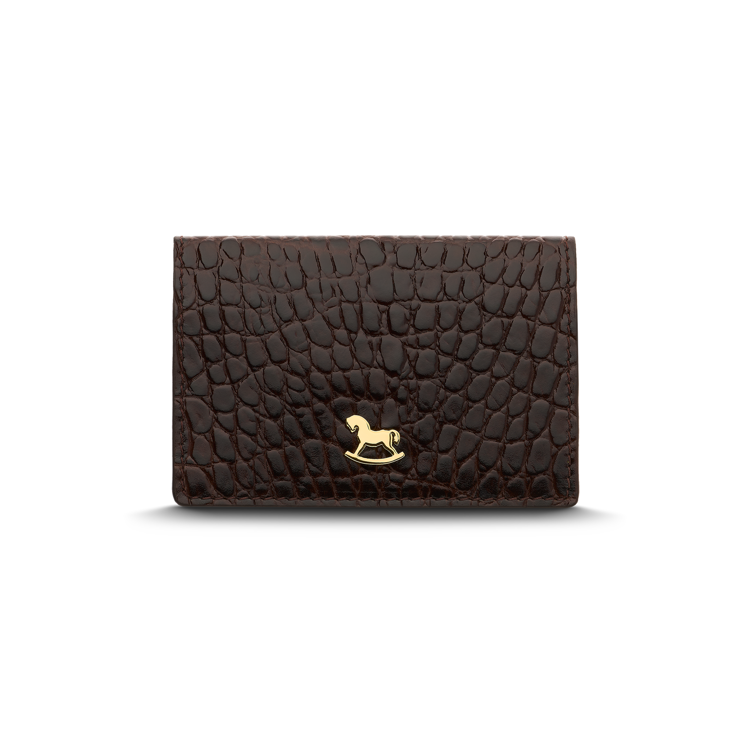 Leather cardholder with iconic rocking horse