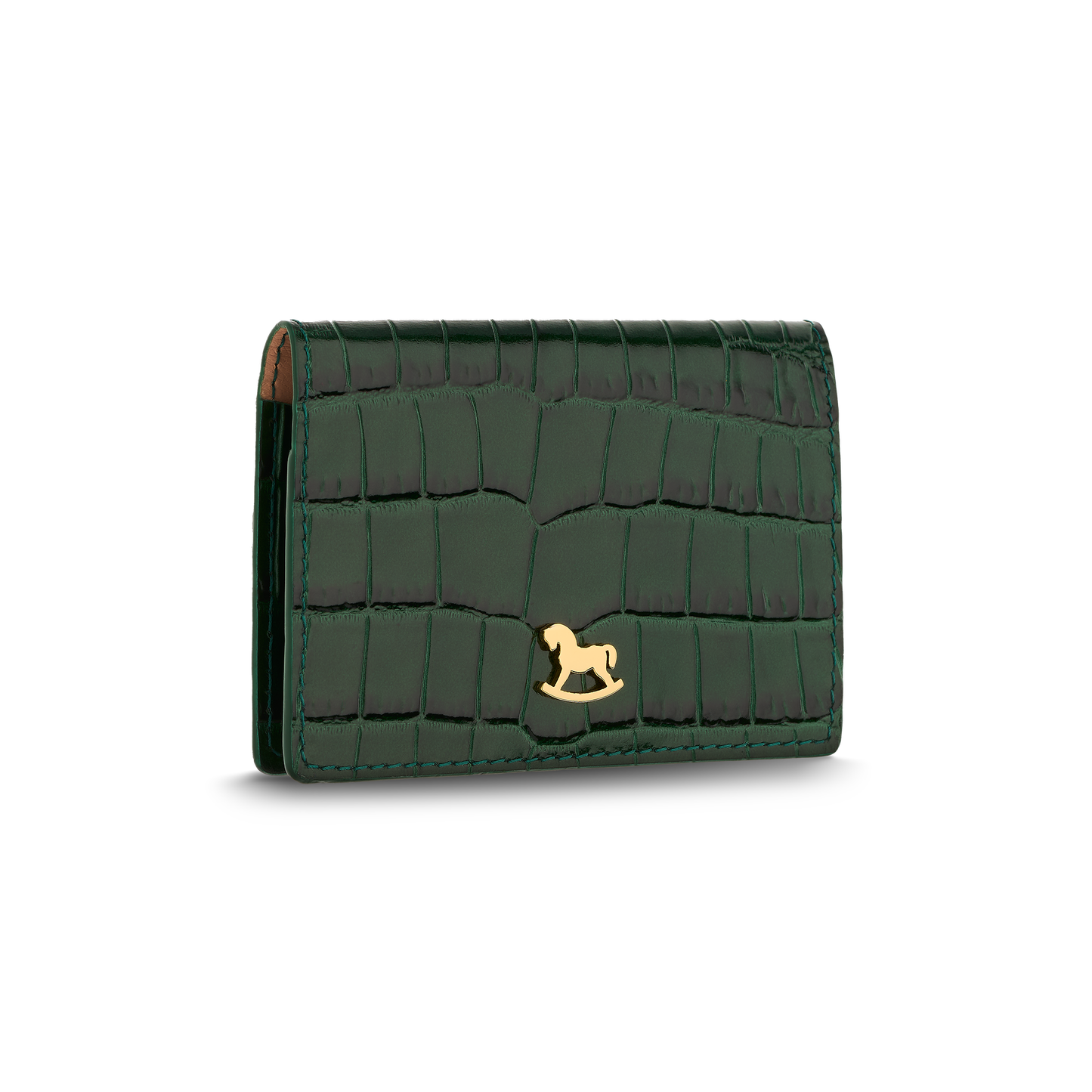 Leather cardholder with iconic rocking horse
