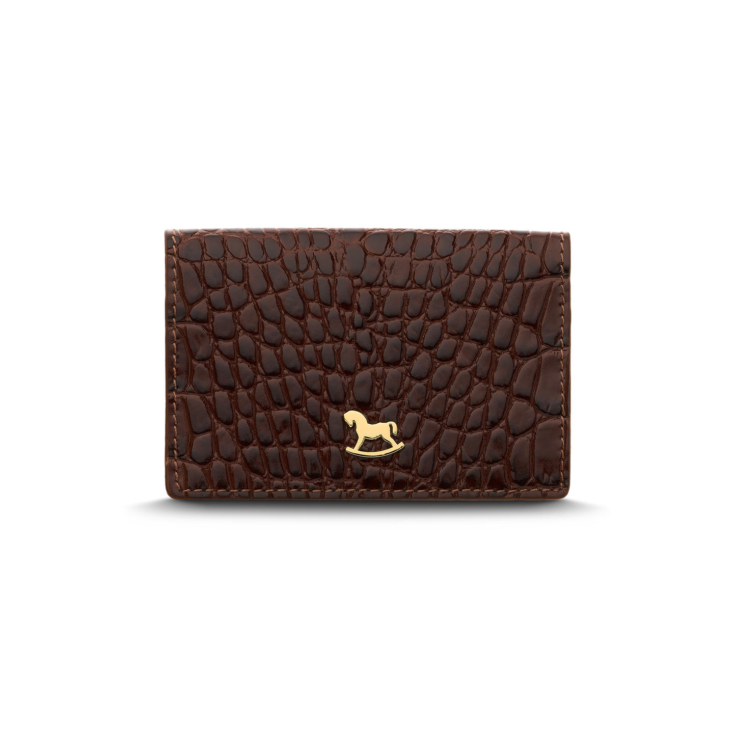 Leather cardholder with iconic rocking horse