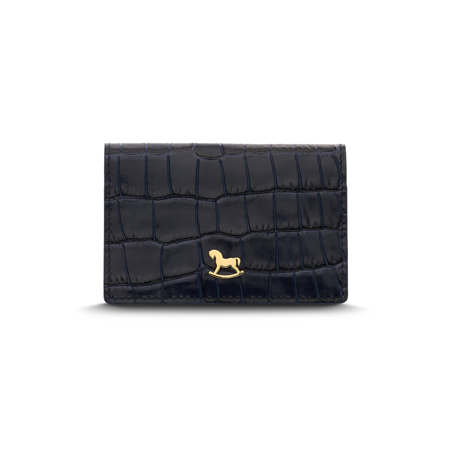 Leather cardholder with iconic rocking horse