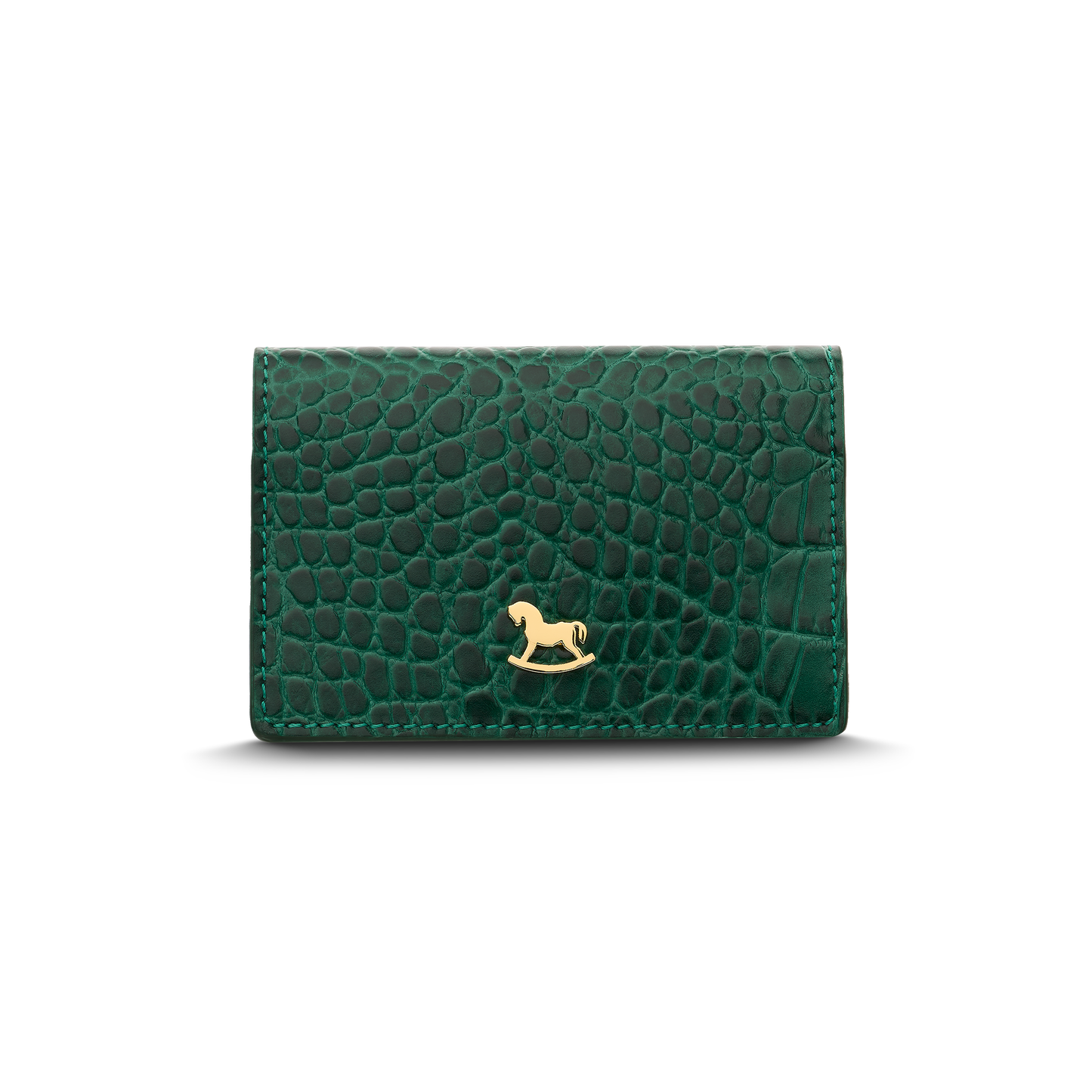 Leather cardholder with iconic rocking horse