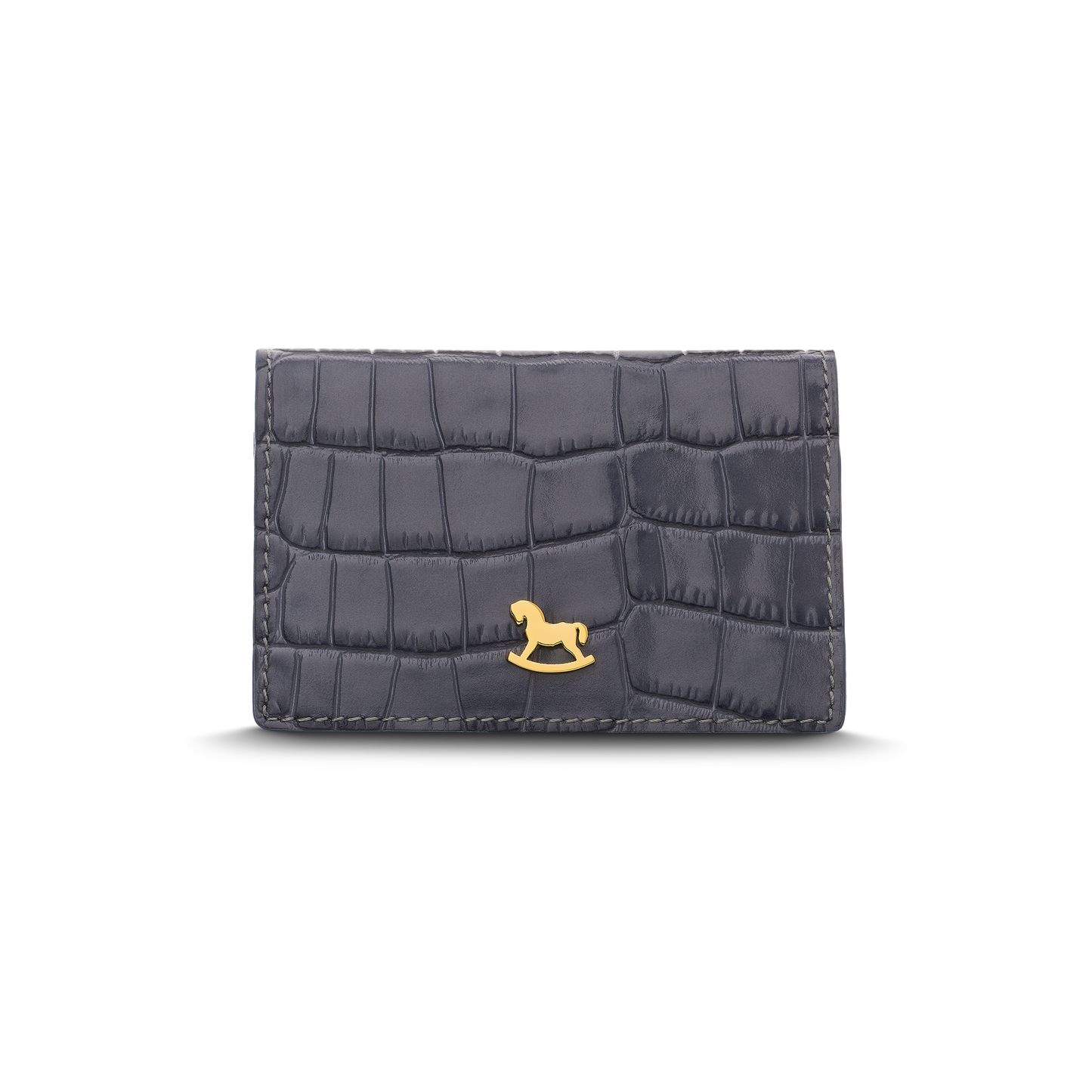 Leather cardholder with iconic rocking horse